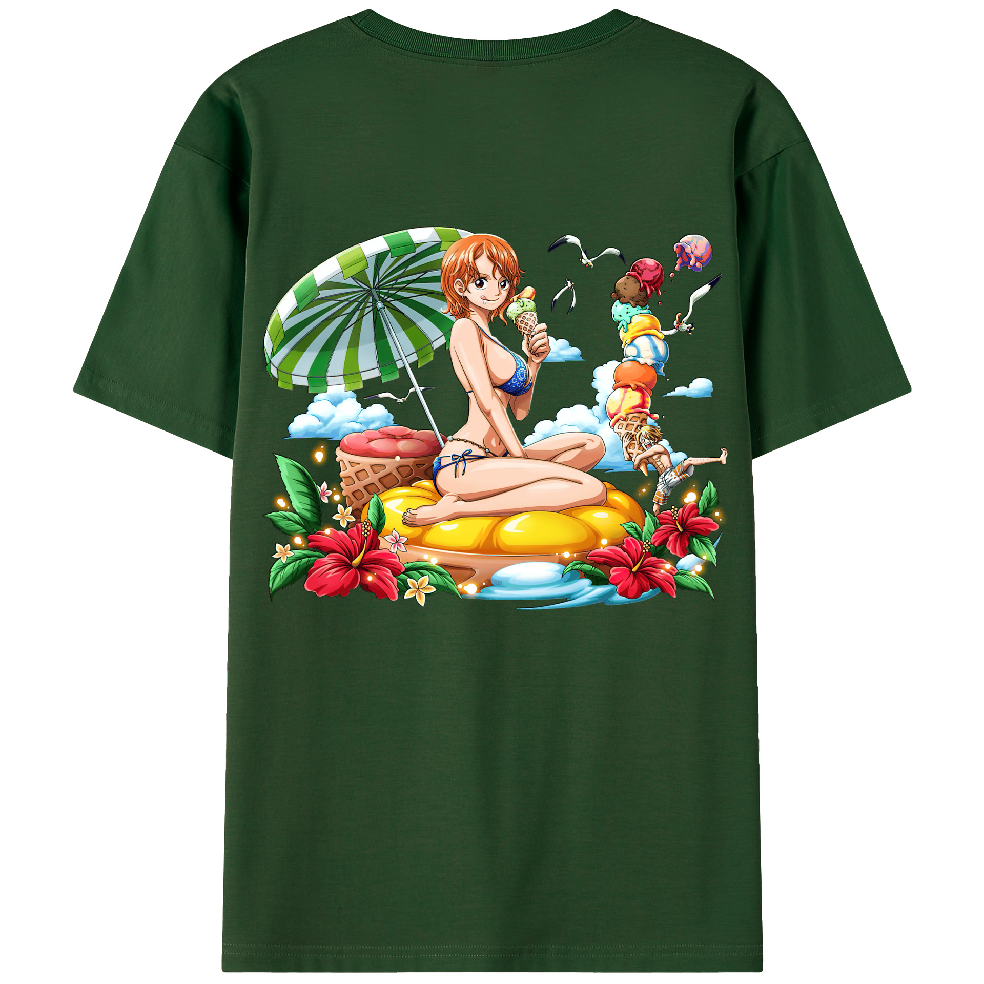 ワンピース ナミ ONE PIECE Nami 綿100％半袖Tシャツ（背面プリント）